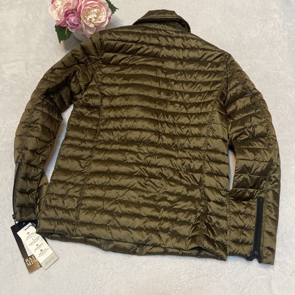 NWT BADGLEY MISCHKA Size XS Light Weight Packable Puffer Jacket Olive - Picture 10 of 13